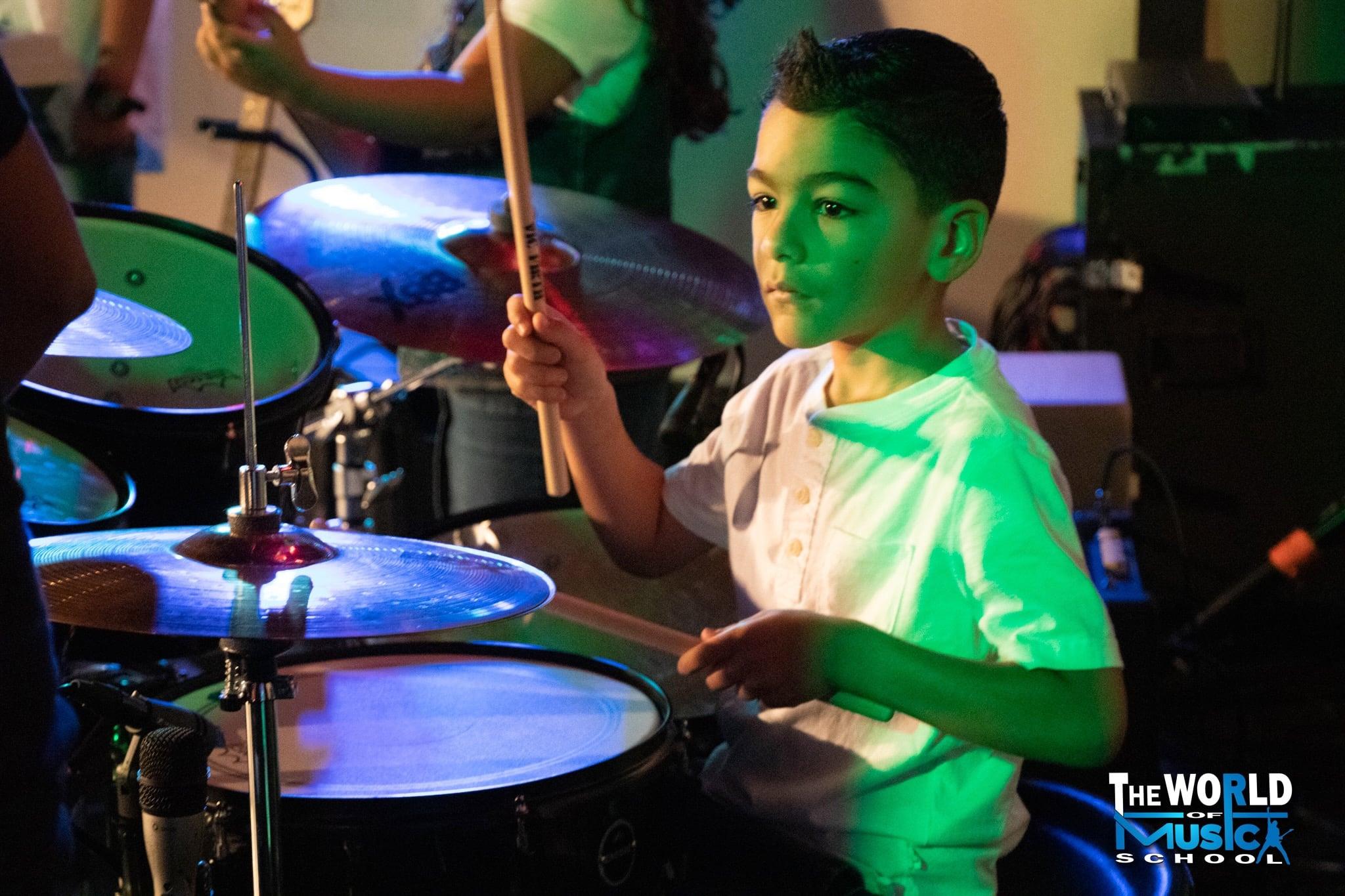 Drums lessons at The World of Music School